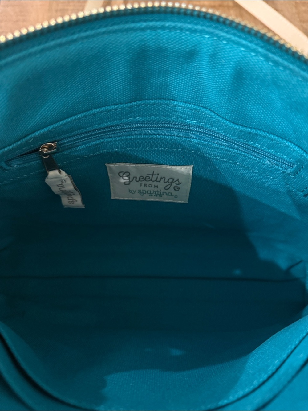 Spartina 449 Caribbean Map Crossbody in Mint, Tan & Multicolor - Picture 5 of 6